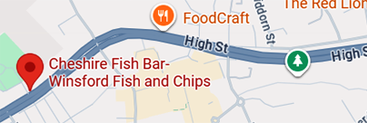 Map showing Cheshire Fish Bar in Winsford